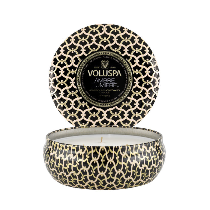 VOLUSPA Ambre Lumiere 3 Wick Tin Candle
