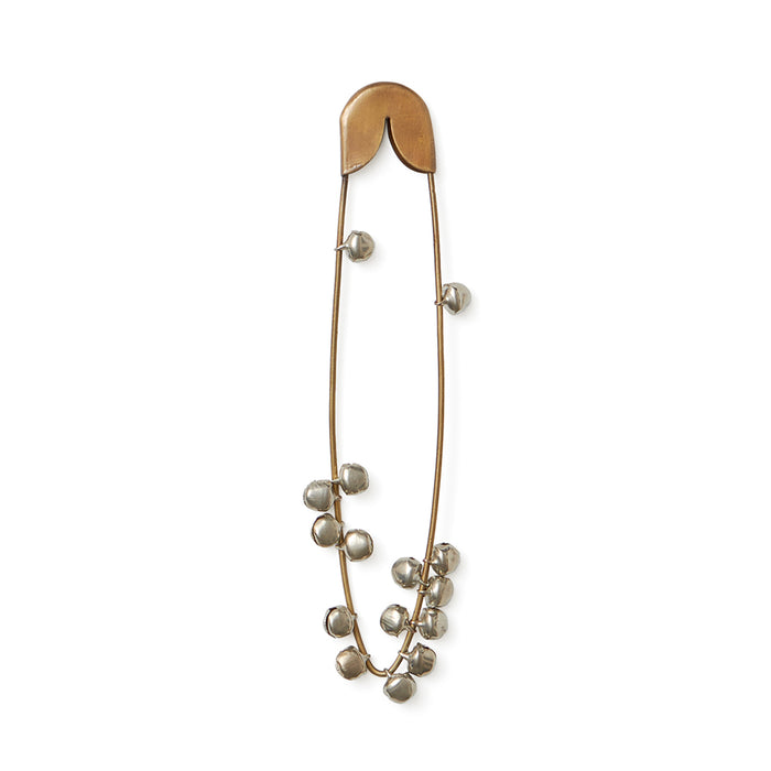 Fog Linen Work Brass Safety Pin with Bell (M)