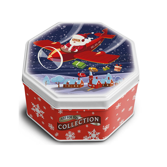 Campbells Shortbreads Flying Santa Tin (Petticoat Tails) 115G – decorative Scottish shortbread gift tin