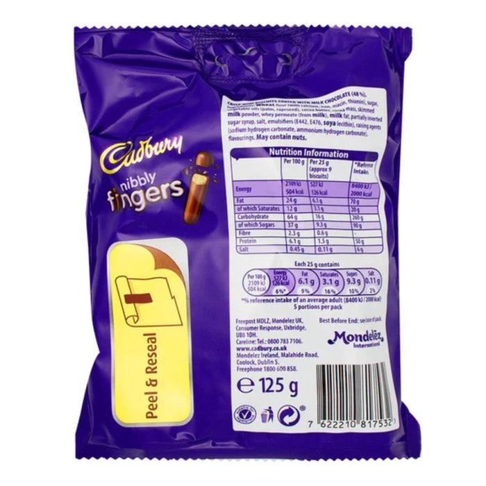C'bury Nibbly Chocolate Mini Fingers Biscuits 125g