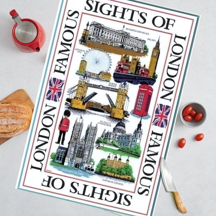 Elgate London Souvenir Printed Tea Towel - Sights of London
