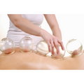 Set of five glass fire-cupping tools for trained massage professionals