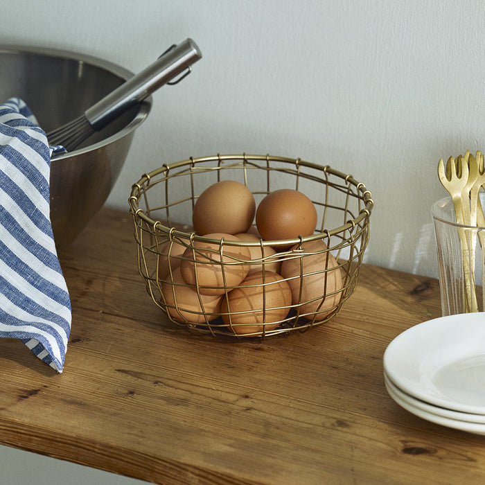 Fog Linen Work Gold Wire Fruit Basket (S)