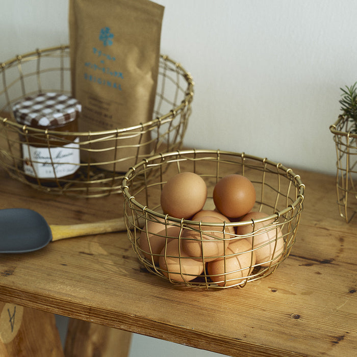 Fog Linen Work Gold Wire Fruit Basket (S)
