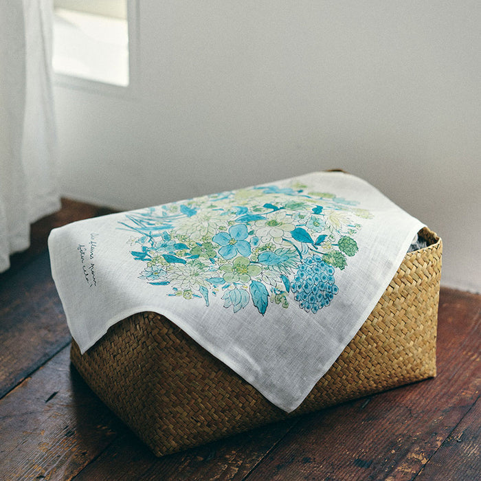 Isabelle Boinot Handkerchief: Blue Bouquet