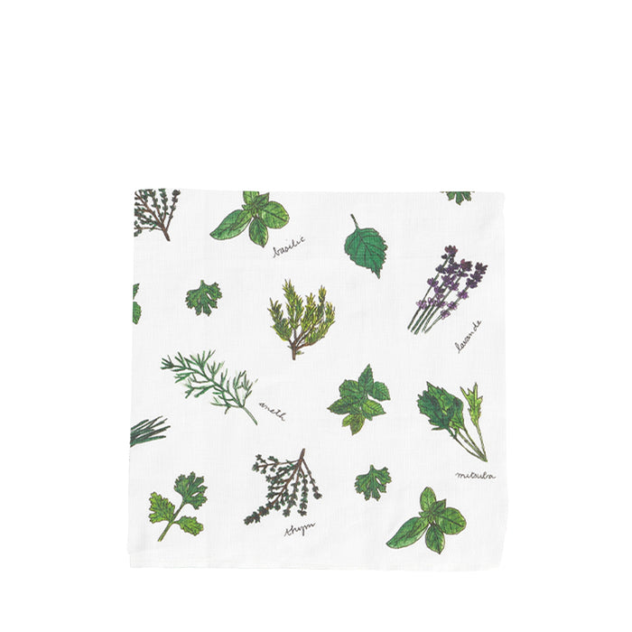 Fog Linen Work Isabelle Boinot Handkerchief: Herbs