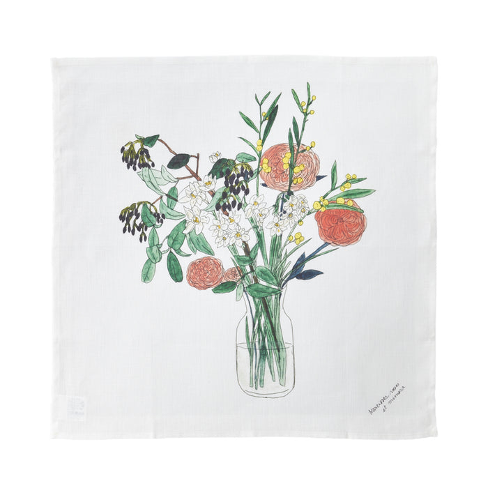 Fog Linen Work Isabelle Boinot Handkerchief: Spring Flowers