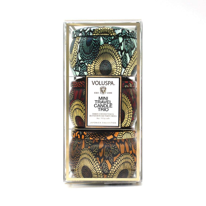 VOLUSPA Decorative Candle Trio - Goji, French Cade, Baltic Amber - Value $75