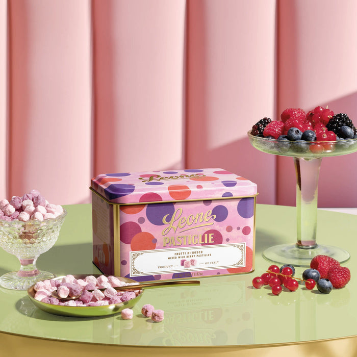 Leone 1857 Mixed Wild Berry Pastilles in Gift Tin - 250g