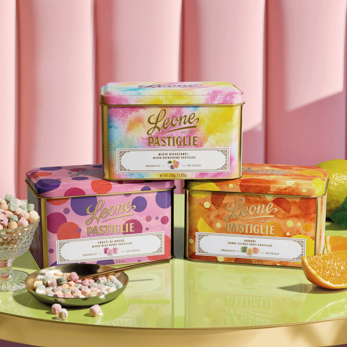 Leone 1857 Mixed Wild Berry Pastilles in Gift Tin - 250g