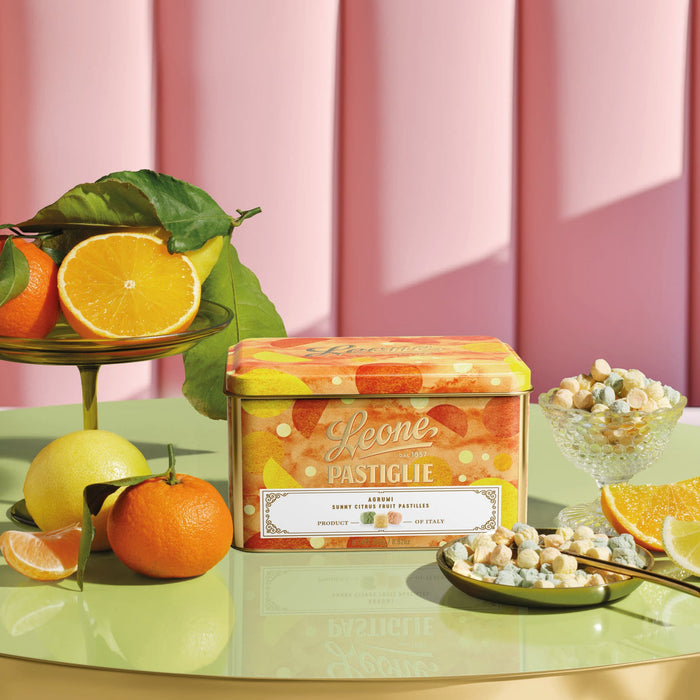 Leone 1857 Sunny Citrus Fruit Pastilles in Gift Tin - 250g