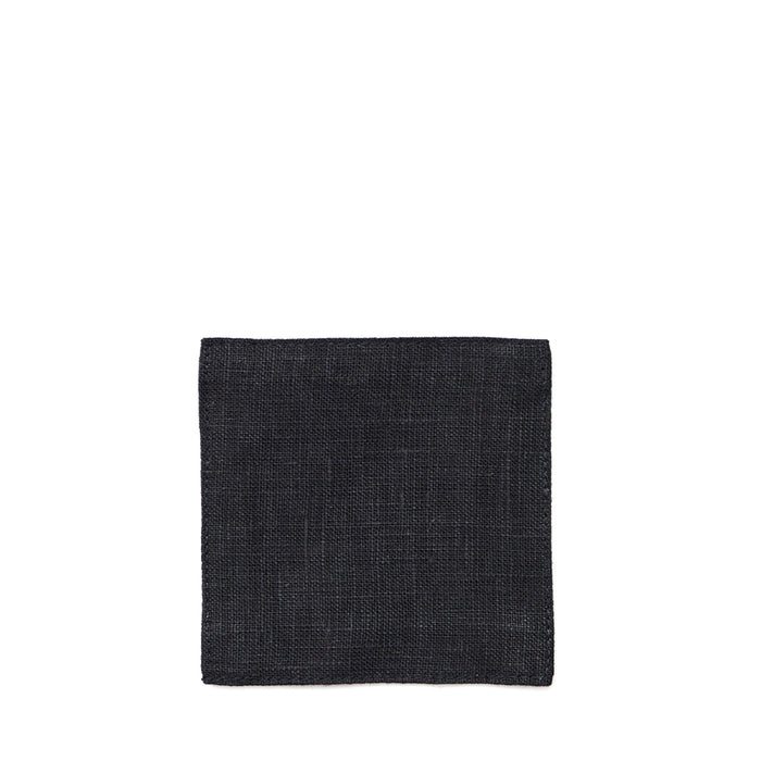 Fog Linen Work Linen Coaster: Black