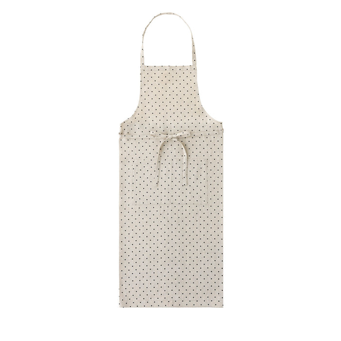 Linen Full Apron: Natural Dot