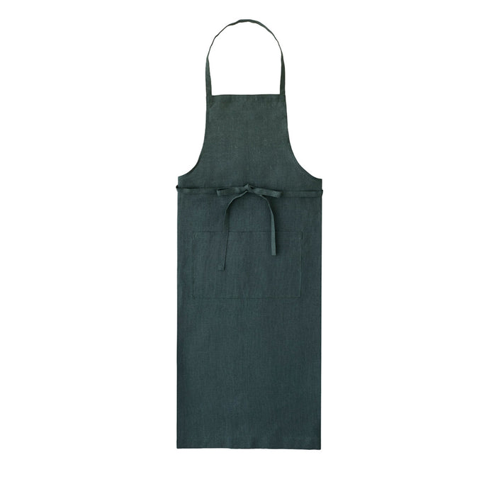 Linen Full Apron: Vert Noir