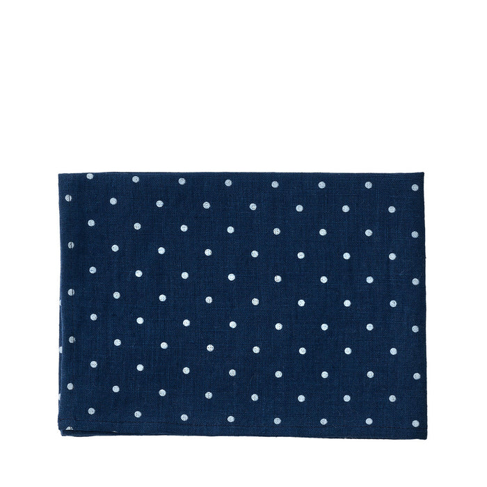 Linen Tea Towel: Navy Dot