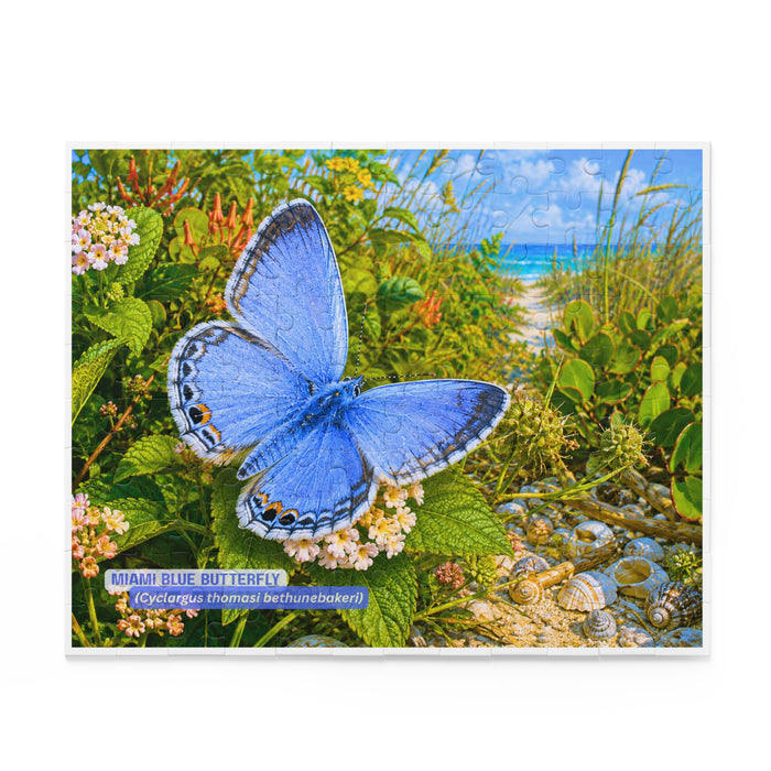 Miami Blue Butterfly Puzzle – Scenic Nature Jigsaw (120/252/500 pcs)