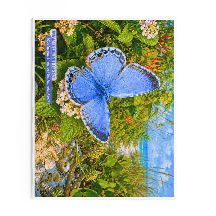Miami Blue Butterfly Puzzle – Scenic Nature Jigsaw (120/252/500 pcs)