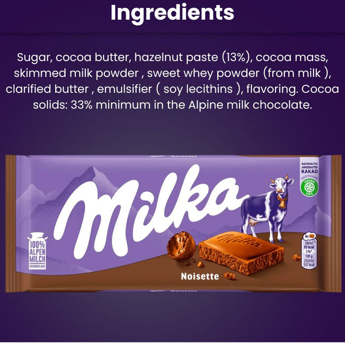 Milka Noisette Chocolate Bar 90g
