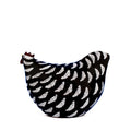 Les Ceramiques de Lussan Noir Moucheté Blanc Hen - 12.5cm