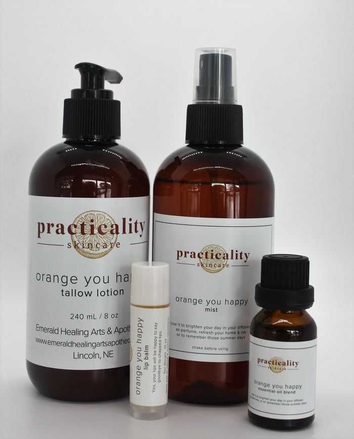 Orange You Happy tallow lotion product with citrus-inspired presentation