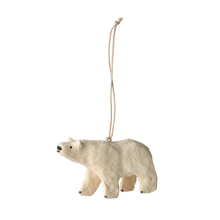 Fog Linen Work Papier Maché Ornament: Polar Bear