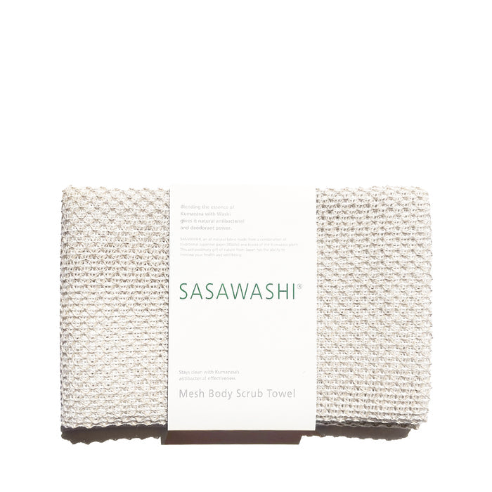 Sasawashi Mesh Body Scrub Towel - White