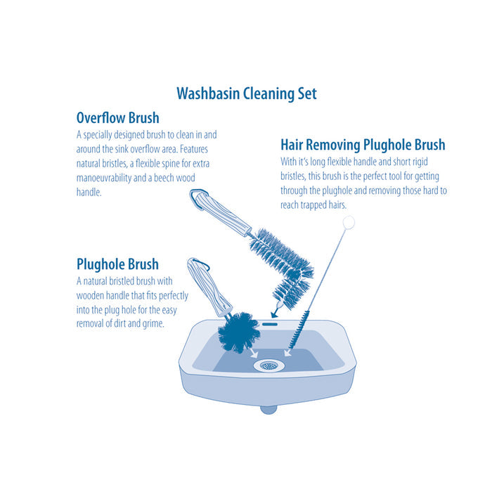 Redecker Sink Cleaning Brush Trio