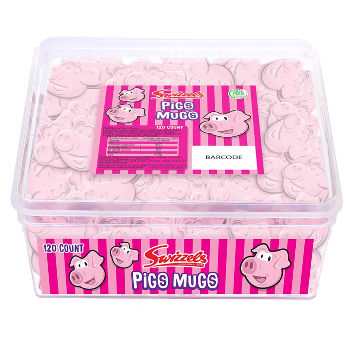 Swizzels Pigs Mugs Sweet Tub 120pc 600g product image
