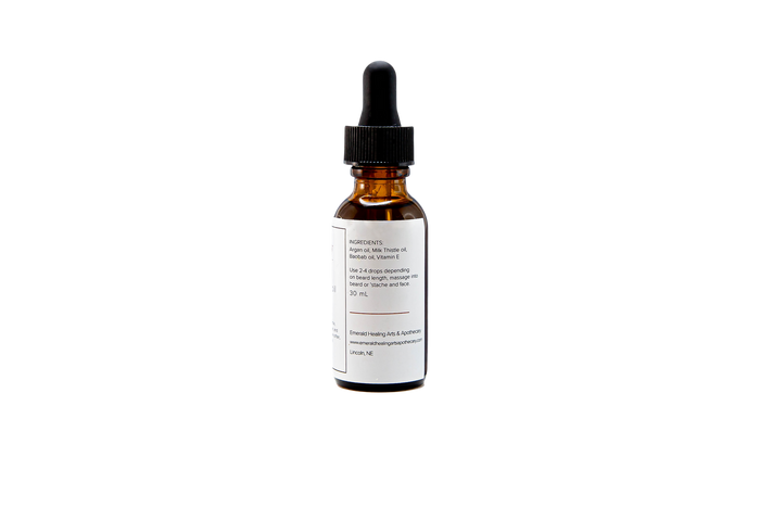 Uncle Nick's Unscented Beard Oil bottle shown from the back